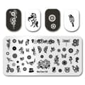 Miniatyrbild 1 av 11: Stämpelplatta för nagelkonstmönster GEARS, GEARS