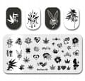 Miniatyrbild 9 av 11: Mönster för nagelstämpelplattor MARIJUANA ÖRT GANJA