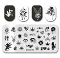 Miniatyrbild 1 av 11: Mönster för nagelstämpelplattor MARIJUANA ÖRT GANJA
