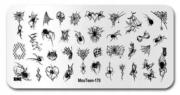 Stämpelplatta Nagelkonstplatta Mönster SPIDER WEB