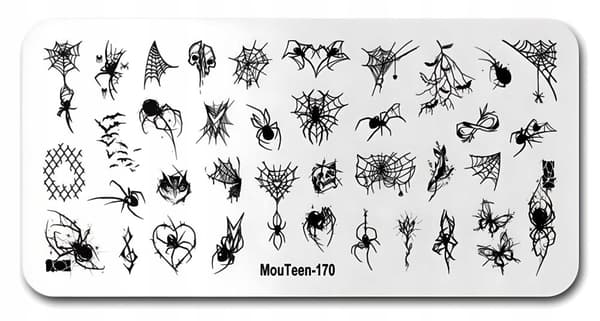 Stämpelplatta Nagelkonstplatta Mönster SPIDER WEB