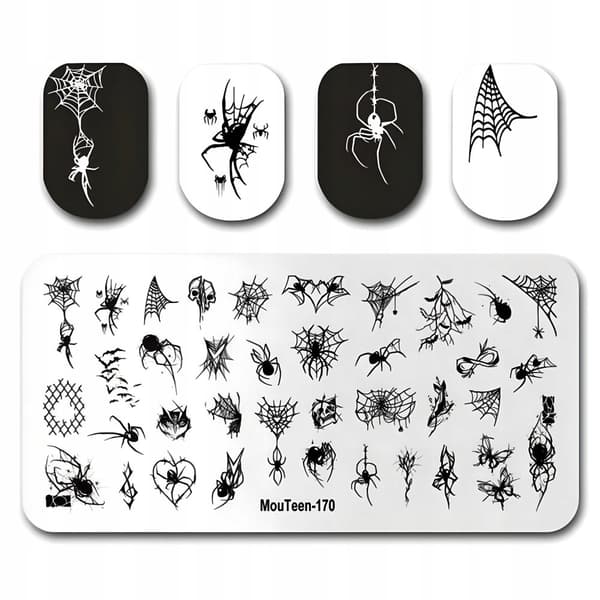 Stämpelplatta Nagelkonstplatta Mönster SPIDER WEB