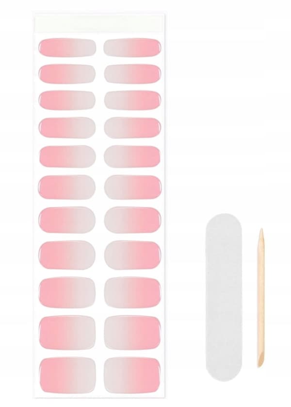 UV/LED-lampussa kovettuvat kynsitarrat, puoliläpinäkyvät, ombre, pinkki
