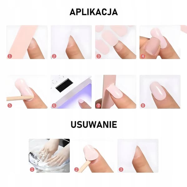 UV/LED-lampussa kovettuvat kynsitarrat, puoliläpinäkyvät, ombre, pinkki