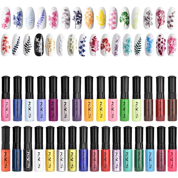Nail Stamping Polish Sæt, 31 Livlige Farver, Let for Begyndere,31 Farver