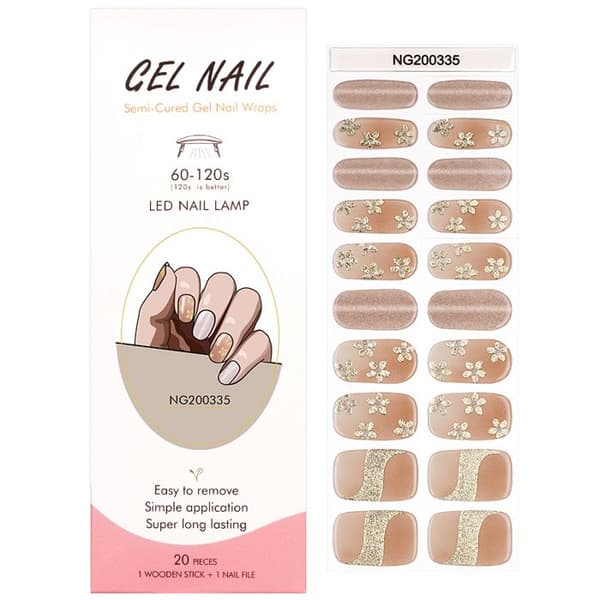 NG026 UV Gel Nagellimpsett 20st - 60 sekunder för snabb och stabil vidhäftning - dekorativ design för glänsande naglar