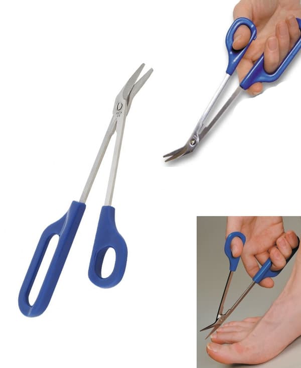 Lang ergonomisk tåneglsaks