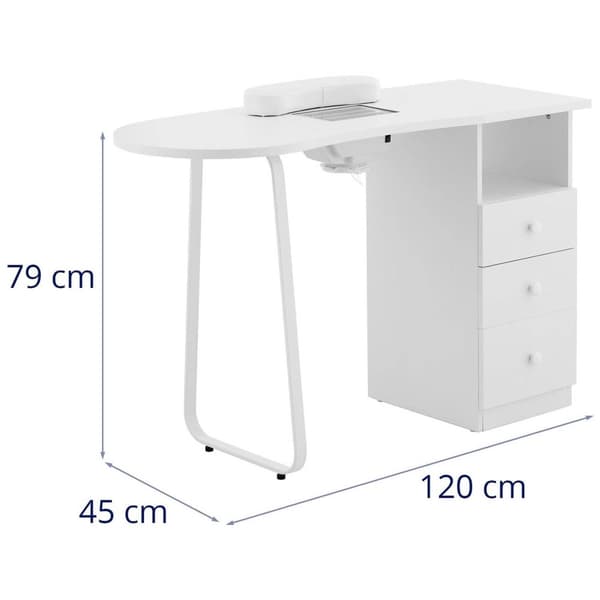 physa Nagelbord - 3 lådor - Utsug