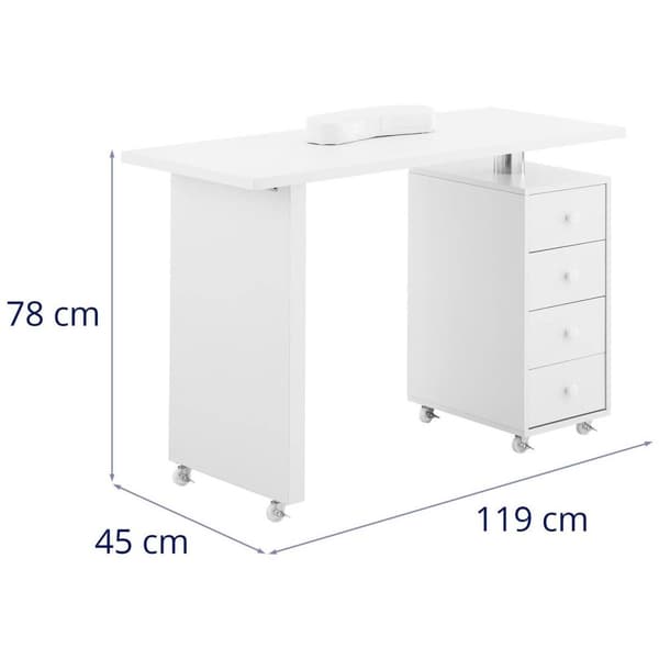physa Nagelbord - 4 lådor - 6 hjul