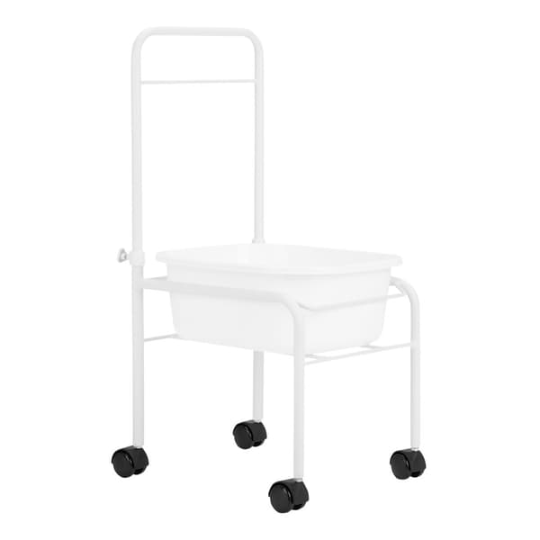 Hvid pedicurebakke på hjul