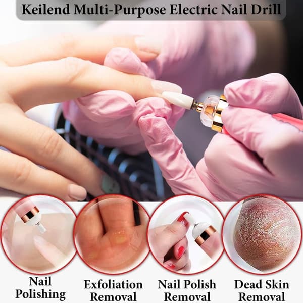Professionel neglefil 5-i-1 genopladelig LED hvid/pink manicure
