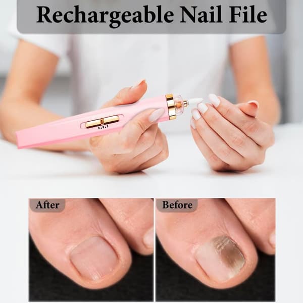 Professionel neglefil 5-i-1 genopladelig LED hvid/pink manicure