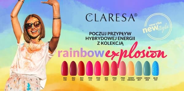 CLARESA HYBRID NEGLOLAK Rainbow Explosio kollektion