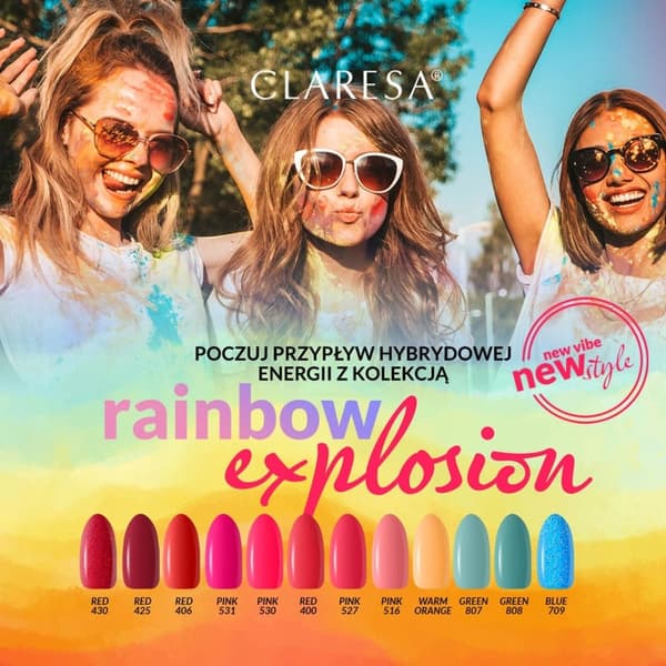 CLARESA HYBRID NEGLOLAK Rainbow Explosio kollektion