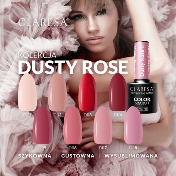 Claresa Dusty Rose Hybrid Neglelak 4 - 5 g