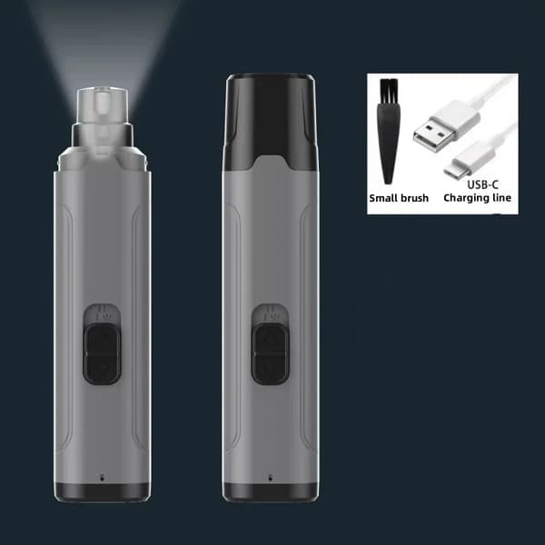 Sähkökäyttöinen automaattinen lemmikkieläinten kynsihiomakone, USB-ladattava, kivuton hoito,Harmaa