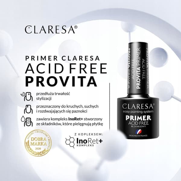 CLARESA PROVITA Syrefri vitaminprimer til negle - 5g - PROVITA