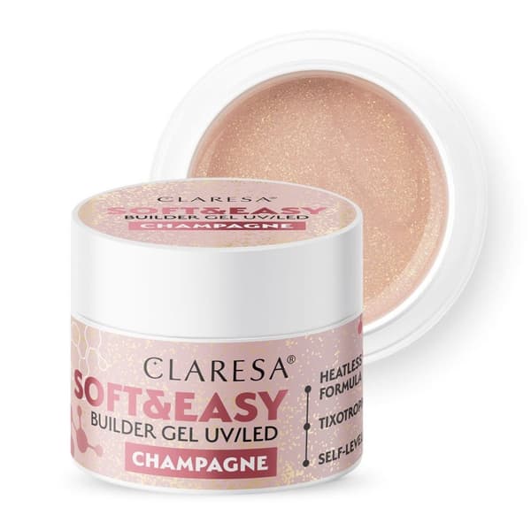 CLARESA Negleopbyggergel Soft&Easy CHAMPAGNE - 45g - MEDIUM