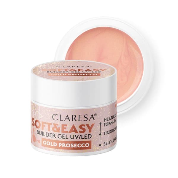 CLARESA Kynsienrakennusgeeli Soft&Easy GOLD PROSECCO - 12 g - PIENI