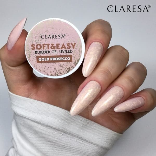 CLARESA Kynsienrakennusgeeli Soft&Easy GOLD PROSECCO - 12 g - PIENI
