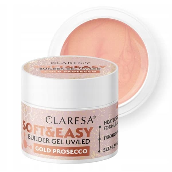 CLARESA Kynsienrakennusgeeli Soft&Easy GOLD PROSECCO - 12 g - PIENI