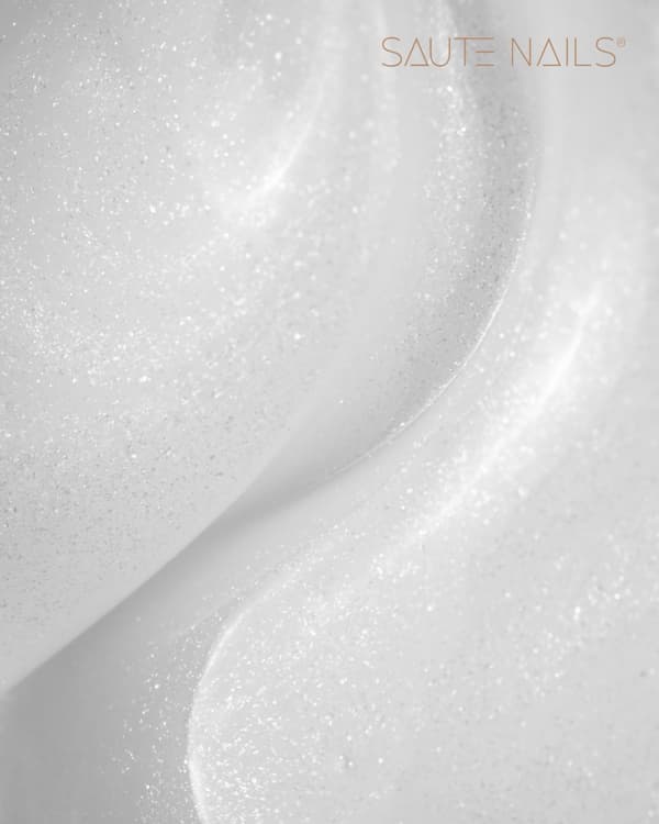 SAUTE NAILS Kynsienrakennusgeeli ONE TOUCH - GLITTER MILKY WHITE - 50g - ISO