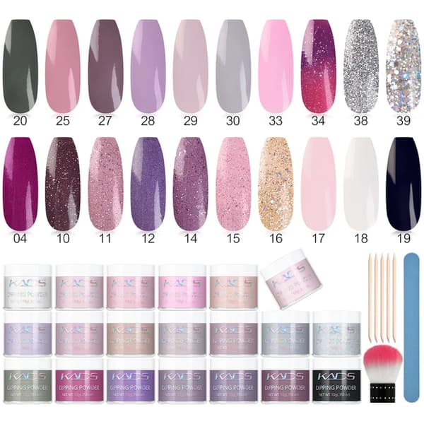 Dip Powder Kynsisetti, 20 Väriä, Nude Dipping Powder, Sarja 1
