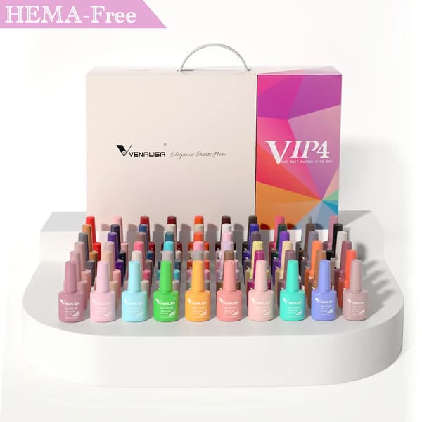 Gel nagellack set, Hema-fritt, Soak off bas, VIP4 (401-460) NY
