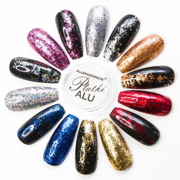 Nageldekorationer - Metall / Alu flingor - 05