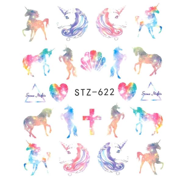 Vattendekaler - Unicorn - STZ-622 - För naglar