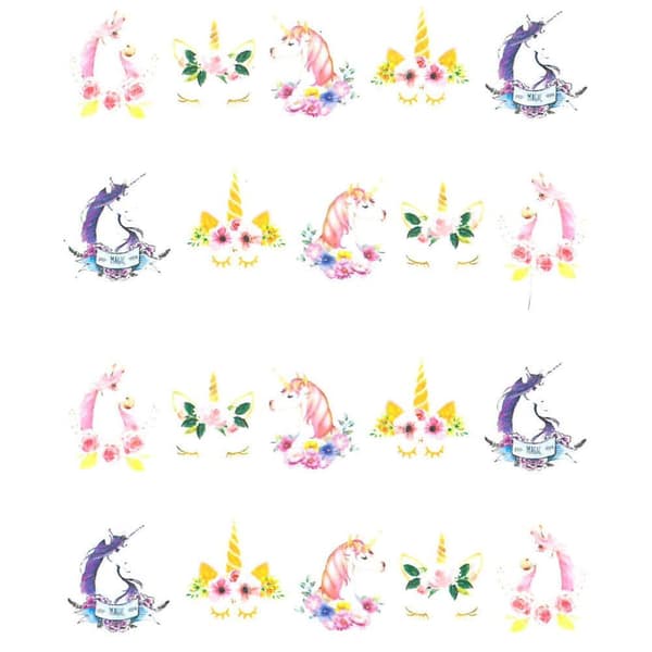Vattendekaler - Unicorn - STZ-617 - För naglar