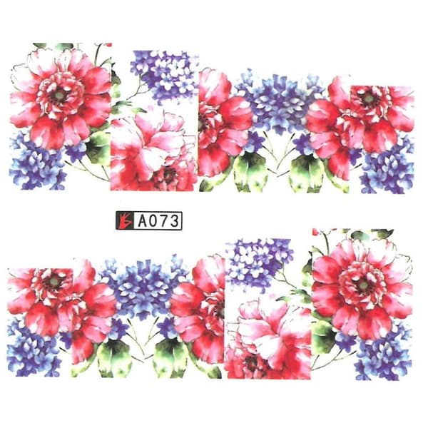 Vattendekaler - Blommor - A073 - För naglar