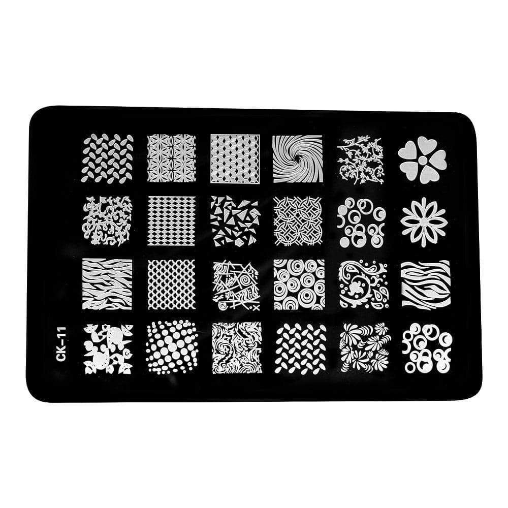 Stämpelplatta - Nageldekorationer - CK11 - Rektangel