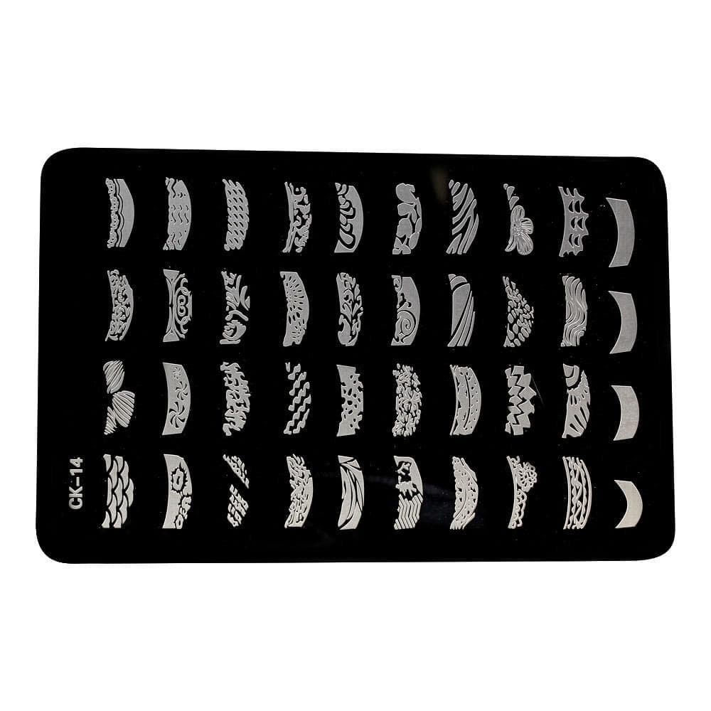 Stämpelplatta - Nageldekorationer - CK14 - Rektangel