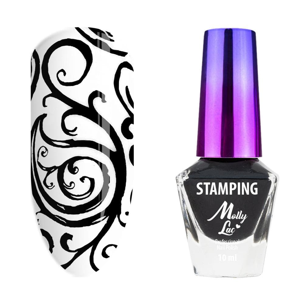 Mollylac - Stämplings lack - Svart - 02 - 10 ml