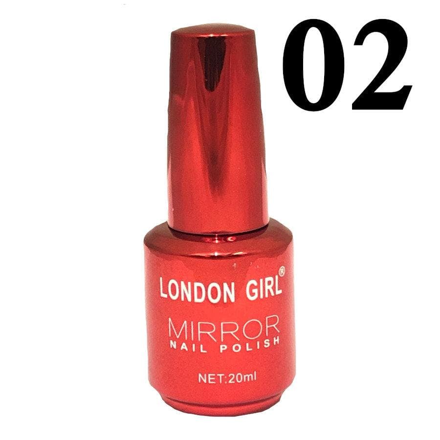 London Girl MIRROR CHROME Metal Gel Large Polish-Red Chrome