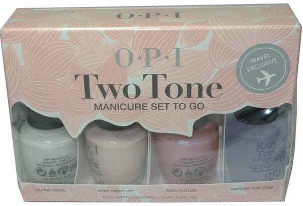 OPI Two Tone Manicure Set To Go-Classic Pink&White Two-Toning