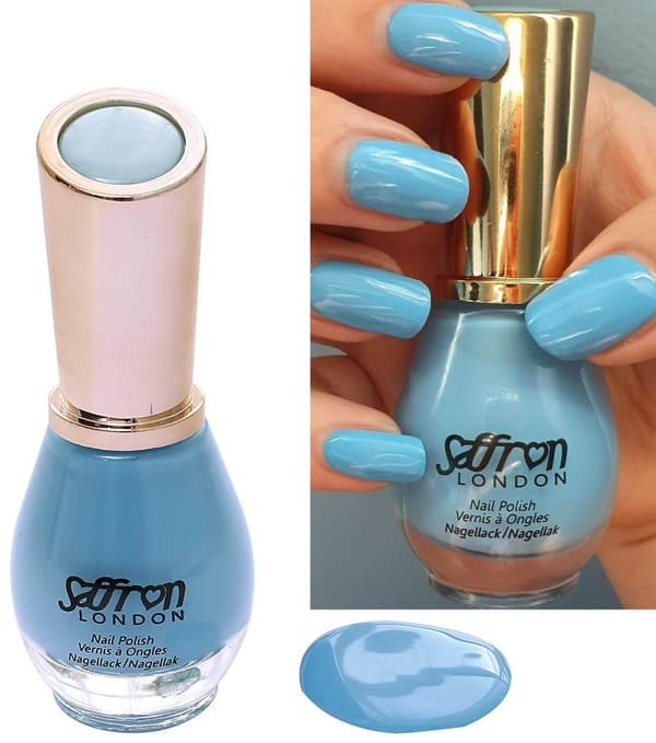 Saffron Pearl Shades Nail Polish - 06 Blue Cream
