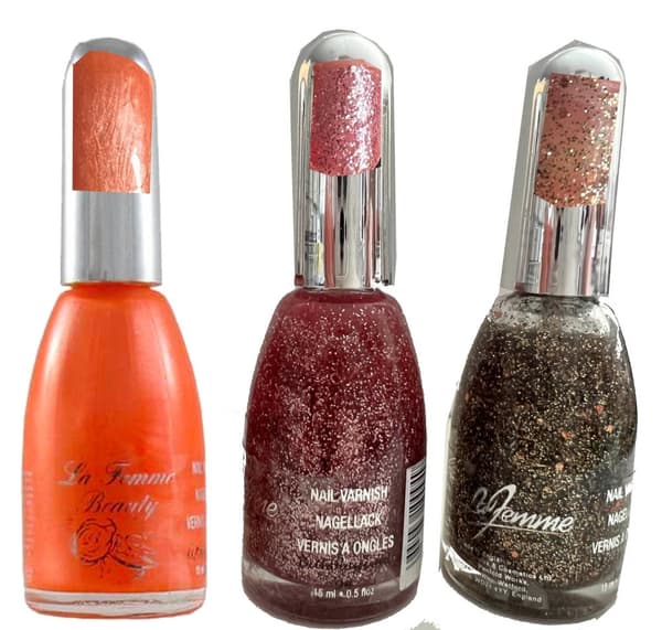 3st La Femme Polish-Tangerine, Bubblegum, Midnight Lemon Glitter