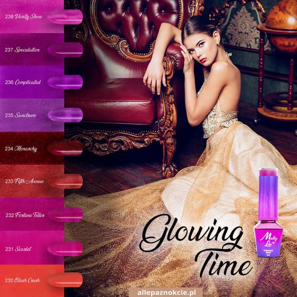 Mollylac - Gelelakk - Glødetid- Nr238 5g UV-gel/LED