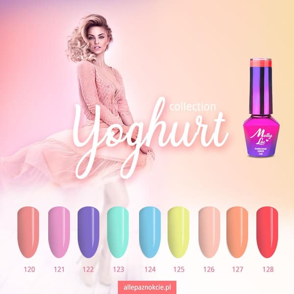 Mollylac - Gelelakk - Yoghurt - Nr124 - 5g UV gel/LED