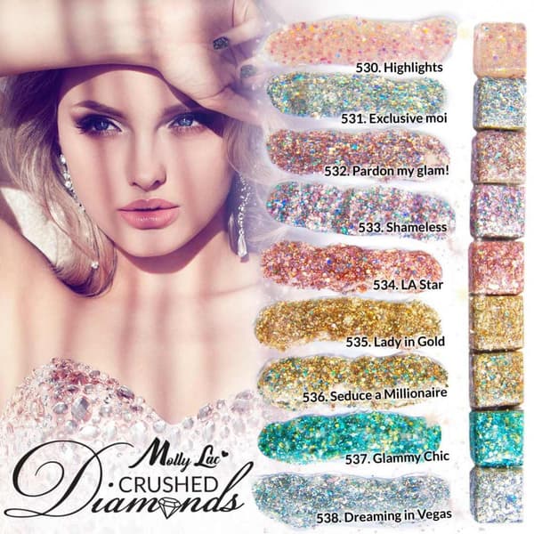 Mollylac - Gel polish - Crushed Diamonds - Nr531 - 5g UV gel/LED