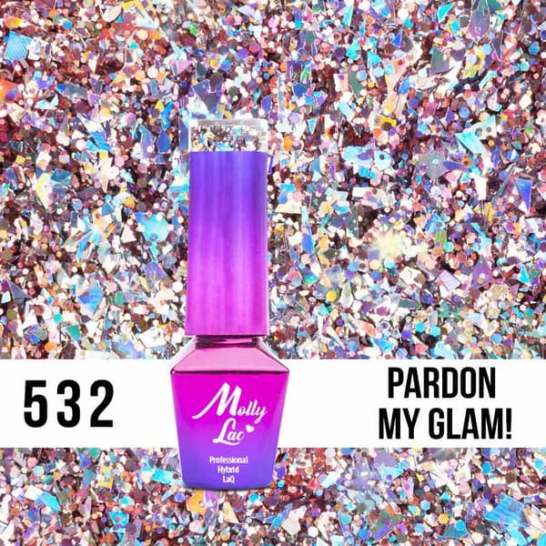 Mollylac - Gel polish - Crushed Diamonds - Nr532 - 5g UV gel/LED