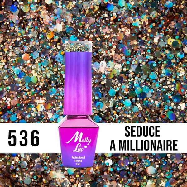 Mollylac - Gel polish - Crushed Diamonds - Nr536 - 5g UV gel/LED