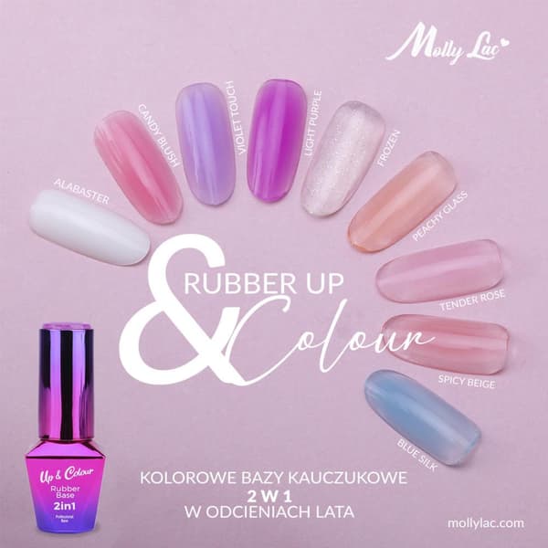 Mollylac - Gummibase 2in1 Up&Colour - Nr. 2 - UV gel/LED - Base coat