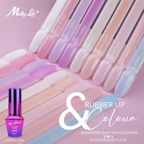 Mollylac - Gummibase 2in1 Up&Colour - Nr. 2 - UV gel/LED - Base coat