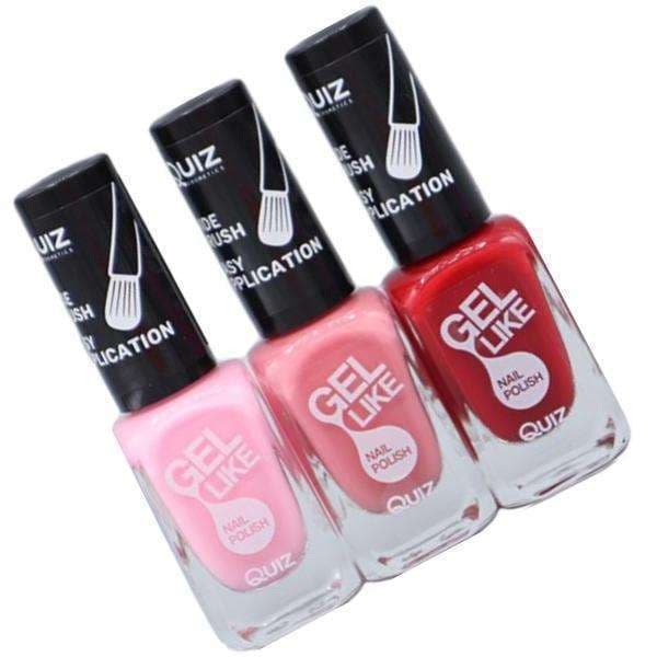 3 neglelakker, neglelakk - Lys rosa, Rosa, Rød