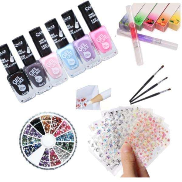 Nagelkit - Dekorationskit - Nagellack, Rhinestone, Nagelstickers