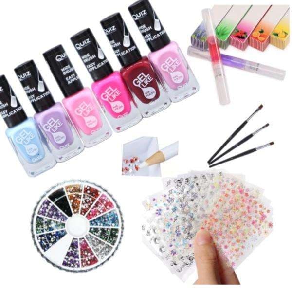Nagelkit - Dekorationskit - Nagellack, Rhinestone, Nagelstickers