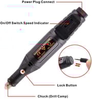 Elektrisk neglefil med 6 bits Sort